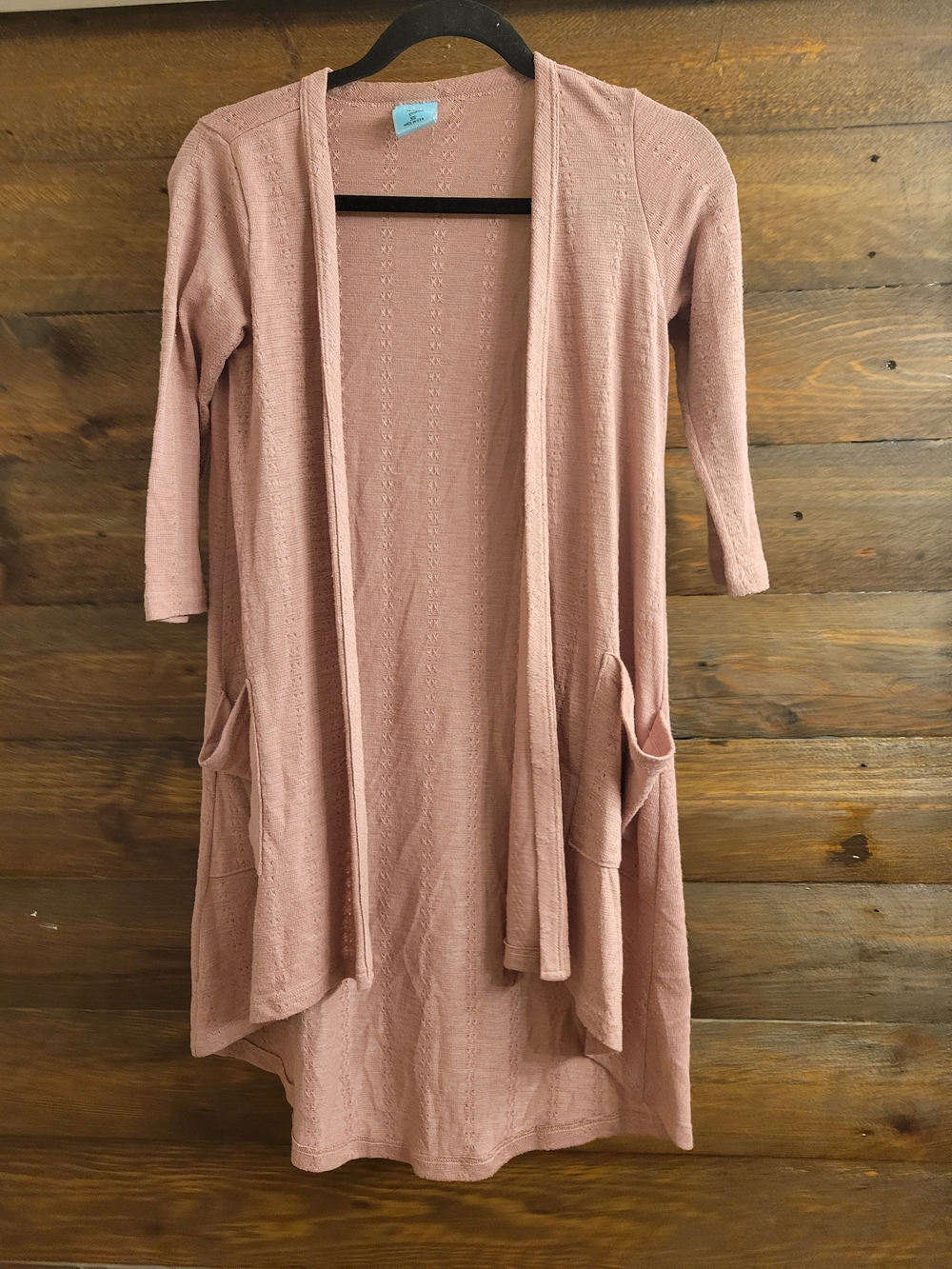 h.i.p. Dusty Rose Long Open Cardigan Dress